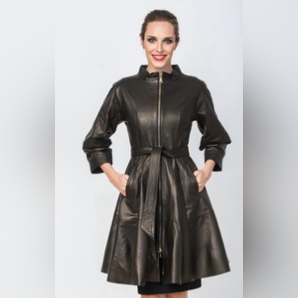VESUTTI genuine lamb leather coat, size M